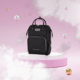 Rucsac pentru mamici, Petite&Mars, Cu 11 compartimente, Cu buzunare termice, Saltea de infasat inclusa, 30 x 42 x 15 cm, Jack, Black