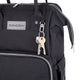 Rucsac pentru mamici, Petite&Mars, Cu 11 compartimente, Cu buzunare termice, Saltea de infasat inclusa, 30 x 42 x 15 cm, Jack, Black