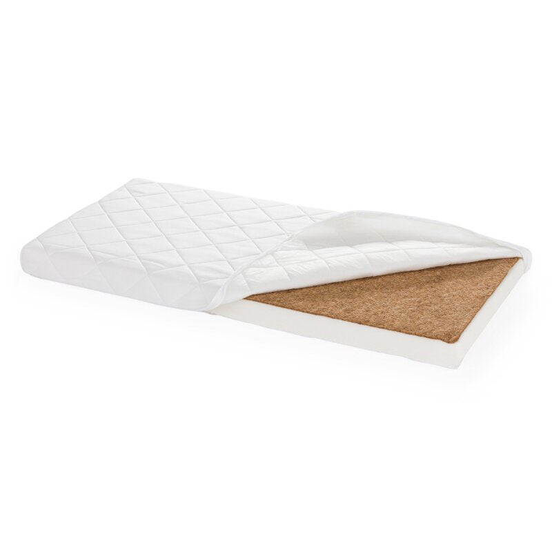 Saltea pentru patut, Petite&Mars, Coco Dream, Cocos-Spuma, Cu husa detasabila, 120x60x8 cm, Alb