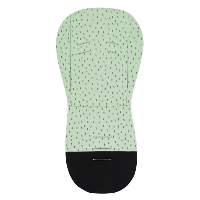 Salteluta pentru carucior , Petite&Mars, Din spuma cu memorie, 86 x 42 cm, Reversibila, Universala, Din bumbac, Design copacei, Verde - gogobaby.ro