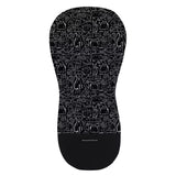 Salteluta pentru carucior, Petite&Mars, Din spuma cu memorie, 86 x 42 cm, Reversibila, Universala, Din bumbac, Design pisici, Negru