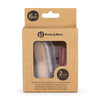 Set 2 periute de dinti pentru deget, Petite&Mars, Cu peri moi, Silicon, Include cutie depozitare, 0 luni+, Roz/Bej