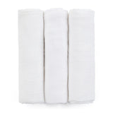 Set 3 scutece, Petite&Mars, Moussy Total White, Din muselina de bambus, Hipoalergenice, 68 x 68 cm, Certificate Oeko Tex Standard 100, Alb