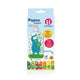 Set 6 pungi reutilizabile, Petite&Mars, Pentru hranire, Cu elefantei, Inchidere ermetica, 20x10 cm, 150 ml, Papoo Albastru