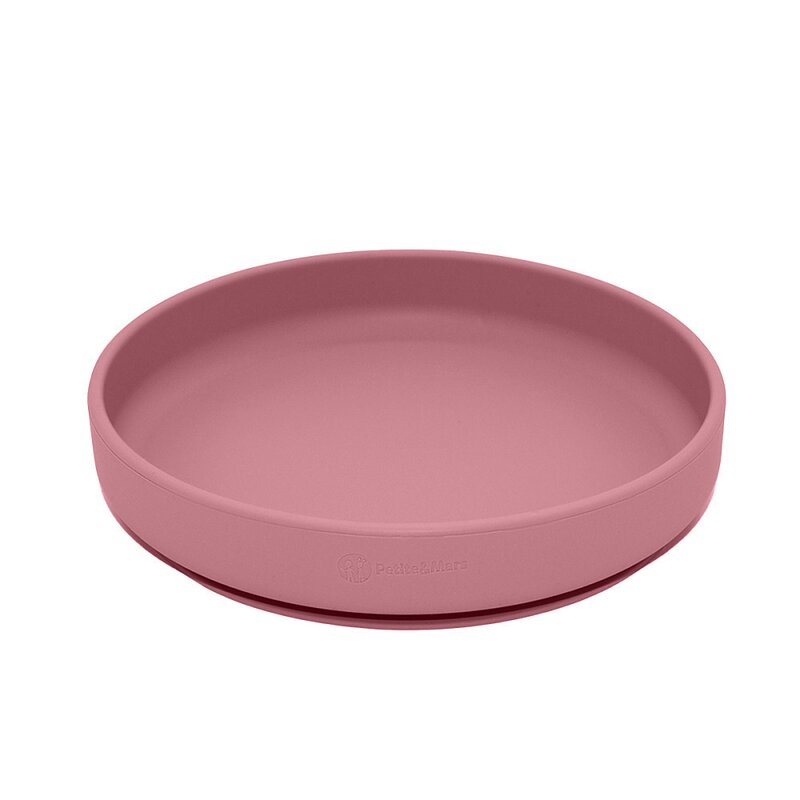 Set de hranire, Petite&Mars, Cu farfurie, Bol si tacamuri, Din silicon fara BFA, Roz