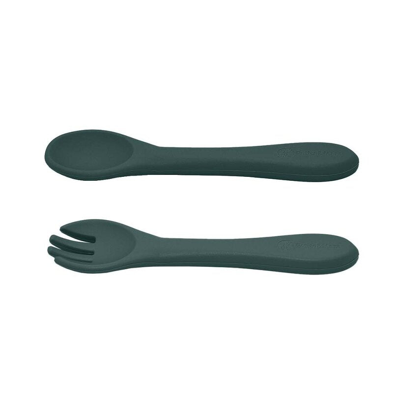 Set tacamuri, Petite&Mars, Take&Match, Din silicon, Fara BPA 6 luni+, Verde inchis - gogobaby.ro