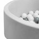 Piscina uscata, New Baby, Cu 150 de bile (Alb, gri), Din tesatura fina cu certificare Oeko-Tex Standard 100, Dimensiune 83 x 83 x 30 cm, Grey