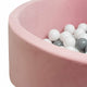 Piscina uscata, New Baby, Cu 150 de bile (Alb, gri), Din tesatura fina cu certificare Oeko-Tex Standard 100, Dimensiune 83 x 83 x 30 cm, Pink