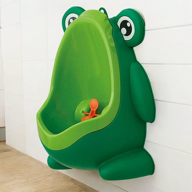 Pisoar baieti, FreeON, Frog, Cu ventuze, Cu tinta rotativa, Green - gogobaby.ro