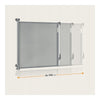 Poarta de siguranta, Lionelo, Thea, Textila, Ofera vizibilitate, Retractabila, Mecanism dublu de blocare, Montaj universal, 80x140 cm, Conform cu standardul european de securitate EN1930, Gri