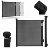 Poarta de siguranta, Lionelo, Thea, Cu suruburi, Textila, Retractabila, Mecanism dublu de blocare, Montaj universal, 80x140 cm, Conform cu standardul european de securitate EN1930, Negru
