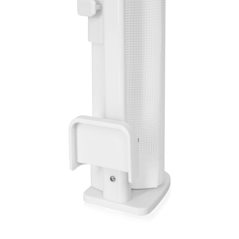 Poarta de siguranta, Lionelo, Thea, Textila, Ofera vizibilitate, Retractabila, Mecanism dublu de blocare, Montaj universal, 95x140 cm, Conform cu standardul european de securitate EN1930, Alb - gogobaby.ro