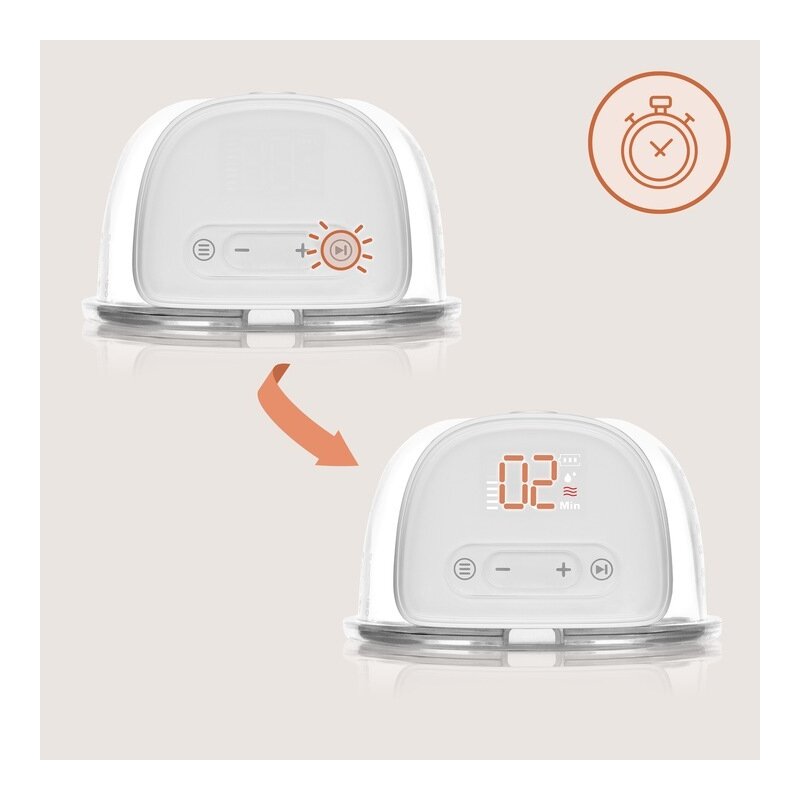 Pompa de san, Lionelo, Fidi Free Lumi, Portabila, Cu accesorii, Hands-free, 9 functii de masaj, Functie iluminare pentru noapte, Fara BPA, Autonomie 3 h, Capacitate 180 ml, Alb