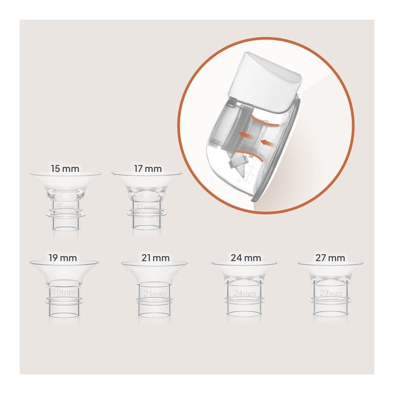 Pompa de san, Lionelo, Fidi Free Lumi, Portabila, Cu accesorii, Hands-free, 9 functii de masaj, Functie iluminare pentru noapte, Fara BPA, Autonomie 3 h, Capacitate 180 ml, Alb