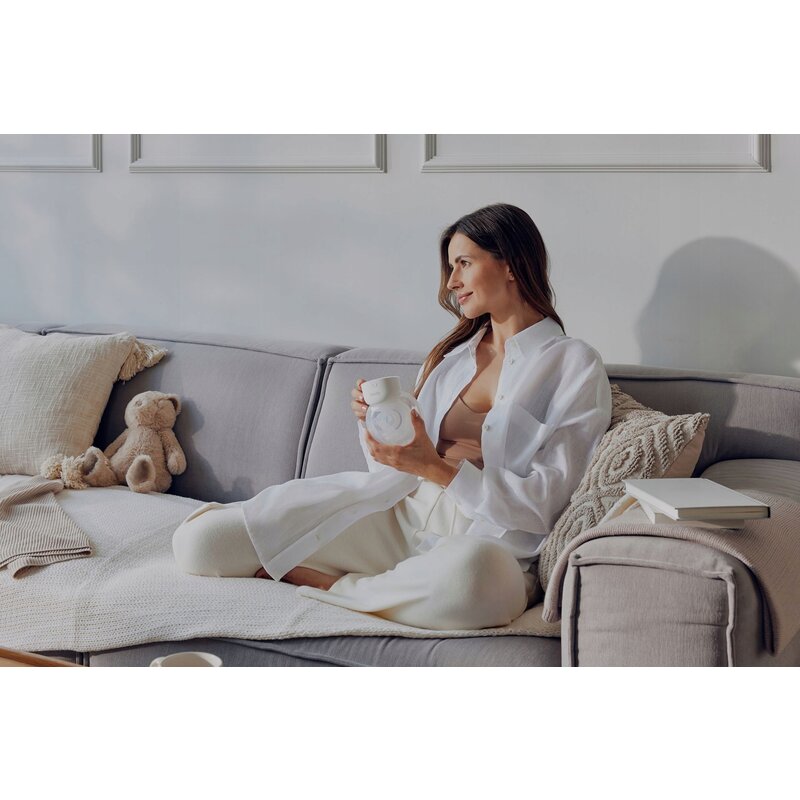 Pompa de san, Lionelo, Fidi Free Simple, Portabila, Cu accesorii, Hands-free, 9 functii de masaj, Functie de pauza, Capacitate 180 ml, Alb