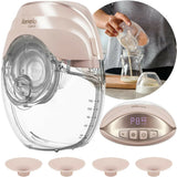 Pompa de san, Lionelo, Fidi Free Slim, Portabila, Cu accesorii, Hands-free, Trifazata, Panou control, Autonomie pana la 3 h, 9 functii de masaj, Silentioasa- 40 db, Capacitate 150 ml, Roz