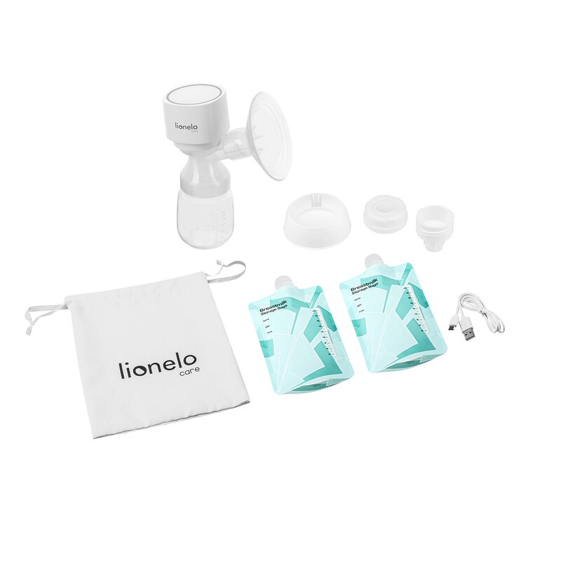 Pompa de san, Lionelo, Fidi One, Trifazata, Functie de masaj, Cu 9 niveluri de intensitate, Cu memorie a ultimelor setari, Autonomie pana la 120 min, Afisaj LED, Cu accesorii, Gri Pal