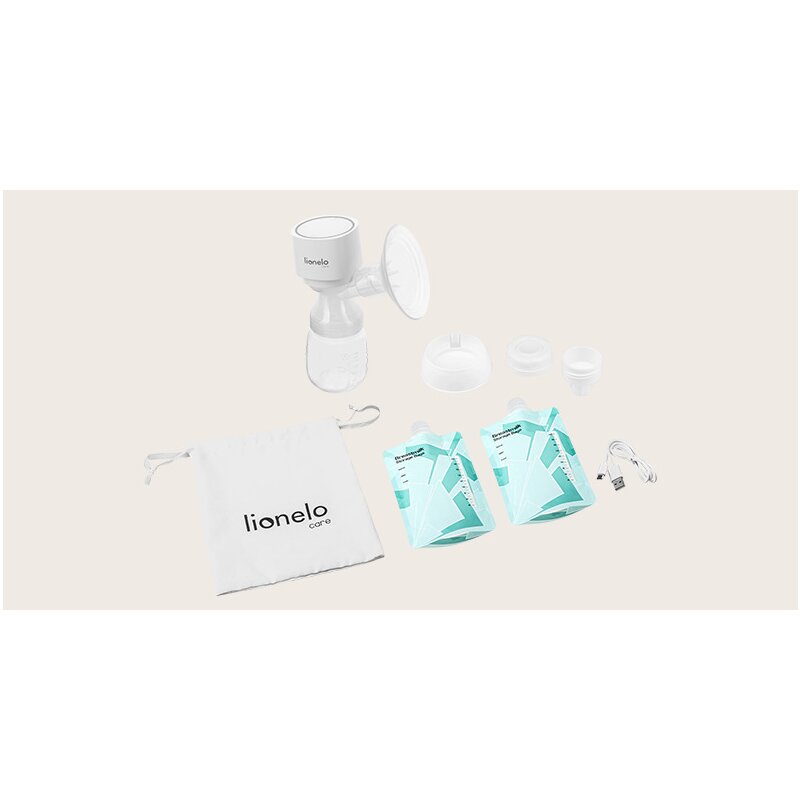 Pompa de san, Lionelo, Fidi One, Trifazata, Functie de masaj, Cu 9 niveluri de intensitate, Cu memorie a ultimelor setari, Autonomie pana la 120 min, Afisaj LED, Cu accesorii, Gri Pal