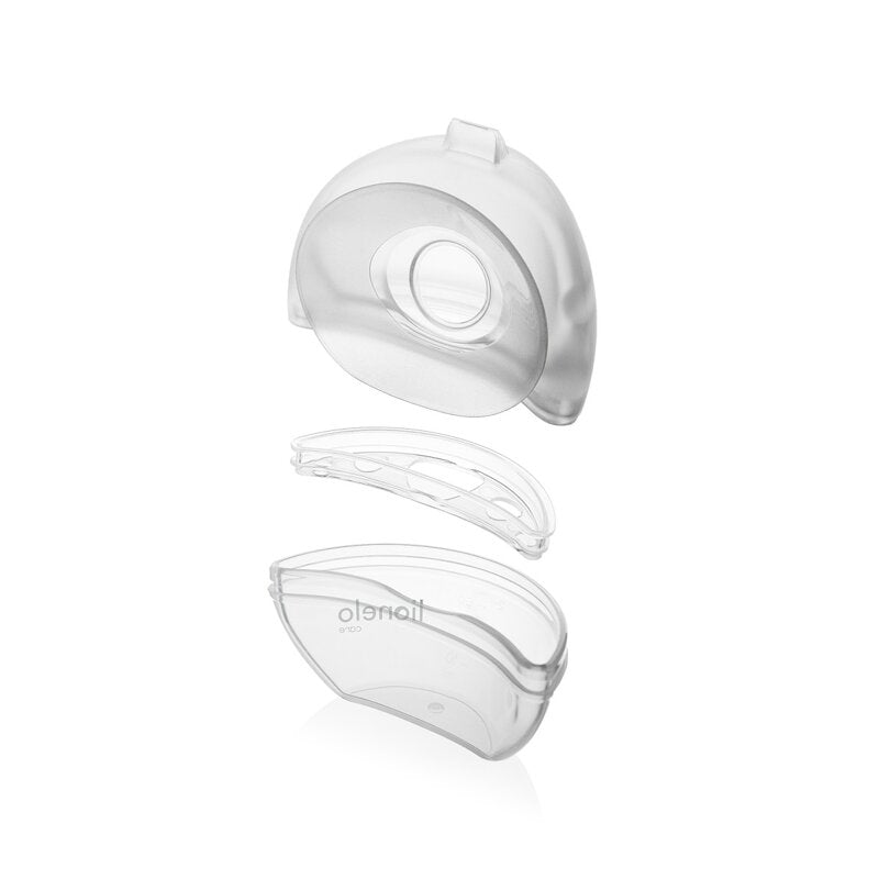 Pompa de san si colector de lapte, Lionelo, Milky 2 in 1, Volum 60 ml, Forma anatomica, Compataibila cu utilizarea cu sutien, Fara bisfenol A, Portabila, Alb - gogobaby.ro