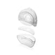 Pompa de san si colector de lapte, Lionelo, Milky 2 in 1, Volum 60 ml, Forma anatomica, Compataibila cu utilizarea cu sutien, Fara bisfenol A, Portabila, Alb