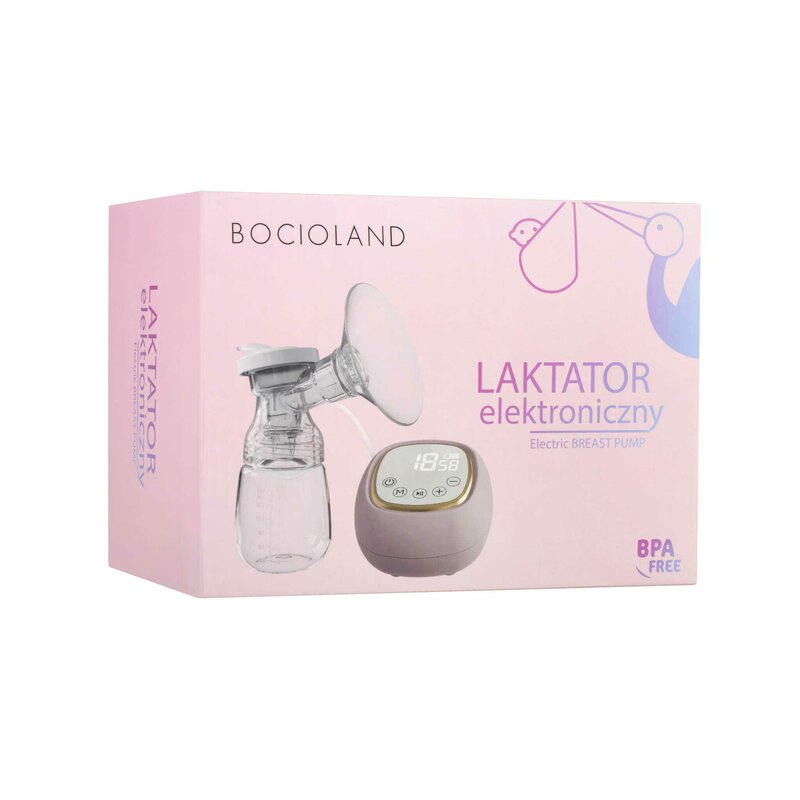 Pompa san electrica, Bocioland, Emma, Modul de stimulare, Aspirare si functie masaj, Cu biberon si o suzeta, Pink