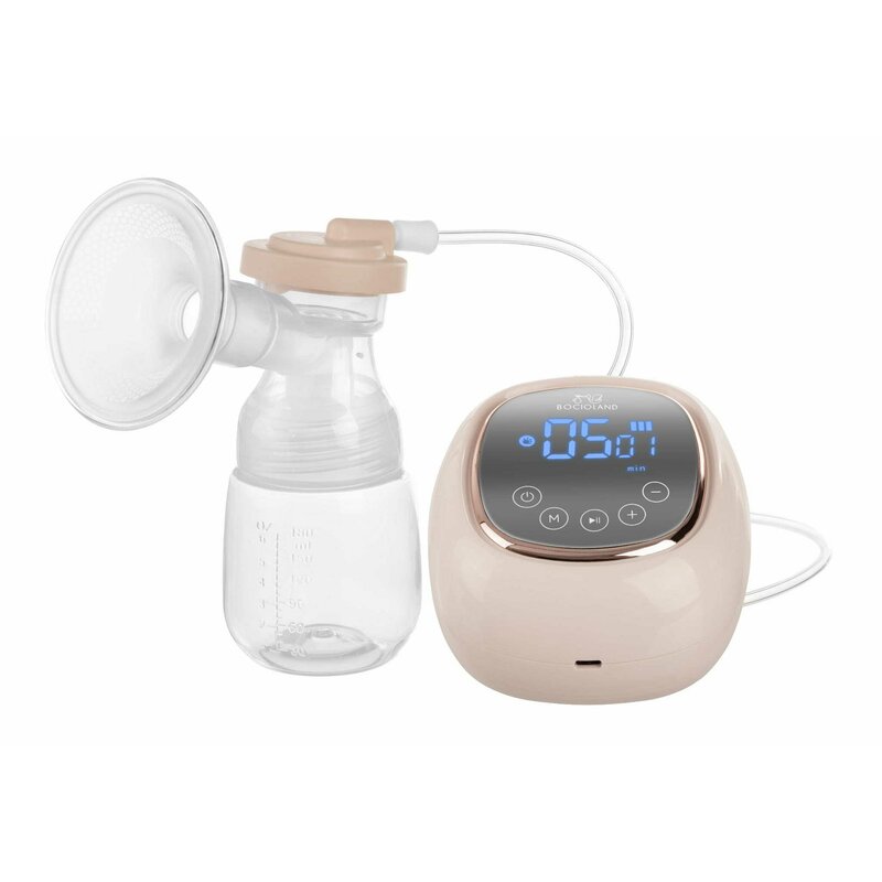 Pompa san electrica, Bocioland, Emma, Modul de stimulare, Aspirare si functie masaj, Cu biberon si o suzeta, Pink