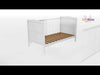 Patut din lemn bebe, Transformabil si pentru junior, 120x60 cm, Multifunctional, Din lemn de pin si mdf, Stabil si rezistent, Inaltime saltea reglabila pe 3 nivele, Laterala cu 3 bete detasabile, EN716-1, EN716-2, Alb, Babyneeds, Nadia II, Girafa