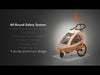Carucior si remorca de bicicleta, Lionelo, Cama, Multifunctional, Pentru 1 sau 2 copii, Cu sistem de absorbtie a socurilor SIQ, Geamuri cu protectie solara, Gri
