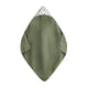 Prosop cu gluga, Petite&Mars, Loulou, Mare, 100 x 100 cm, 70% bambus, 30% bumbac, Certificare Oeko-Tex Standard 100, Hipoalergenic, respirabil si rezistent la mirosuri, Lame Bej/Verde