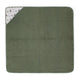 Prosop cu gluga, Petite&Mars, Loulou, Mare, 100 x 100 cm, 70% bambus, 30% bumbac, Certificare Oeko-Tex Standard 100, Hipoalergenic, respirabil si rezistent la mirosuri, Lame Bej/Verde