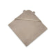Prosop cu gluga, Qmini, Mare, Cu broderie si urechi, Dimensiune 100x100 cm, Din tricot termo-terry din bambus, Materiale certificate Oeko Tex Standard 100, Teddy Bear Mocha