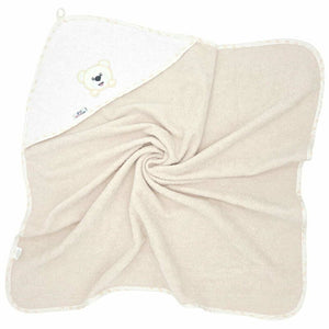 Prosop de baie, Bocioland, Cu gluga, 100% bumbac, 100x100 cm, Teddy Bear, Sand