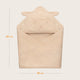 Prosop de baie, Lionelo, Cu gluga, Din muselina, 100% bumbac, 80x80 cm, Absorbtie eficienta, Bej deschis