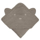 Prosop de baie, Lionelo, Cu gluga, Din muselina, 100% bumbac, 80x80 cm, Absorbtie eficienta, Bej inchis