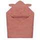 Prosop de baie, Lionelo, Cu gluga, Din muselina, 100% bumbac, 80x80 cm, Absorbtie eficienta, Rosu
