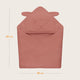 Prosop de baie, Lionelo, Cu gluga, Din muselina, 100% bumbac, 80x80 cm, Absorbtie eficienta, Rosu
