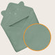 Prosop de baie, Lionelo, Cu gluga, Din muselina, 100% bumbac, 80x80 cm, Absorbtie eficienta, Verde