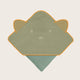 Prosop de baie, Lionelo, Cu gluga, Din muselina, 100% bumbac, 80x80 cm, Absorbtie eficienta, Verde