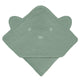 Prosop de baie, Lionelo, Cu gluga, Din muselina, 100% bumbac, 80x80 cm, Absorbtie eficienta, Verde