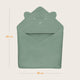 Prosop de baie, Lionelo, Cu gluga, Din muselina, 100% bumbac, 80x80 cm, Absorbtie eficienta, Verde