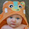 Prosop de baie, Playgro, Friendly Forest, Cu gluga si codita, 100% bumbac, 60x80 cm, Fox, Portocaliu