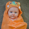 Prosop de baie, Playgro, Friendly Forest, Cu gluga si codita, 100% bumbac, 60x80 cm, Fox, Portocaliu