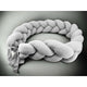 Protectie laterala, MimiNu, Pentru patut, Tip Bumper impletit, Din bumbac interlock, 240 cm, Soft Gray