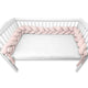 Protectie laterala, MimiNu, Pentru patut, Tip Bumper impletit, Din bumbac interlock, 240 cm, Soft Powder Pink