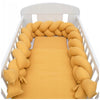 Protectie laterala, New Baby, Pentru patut, Tip Bumper impletit, Din muselina, Din materiale certificate Oeko Tex Standard 100, Lungime 210 cm, Galben