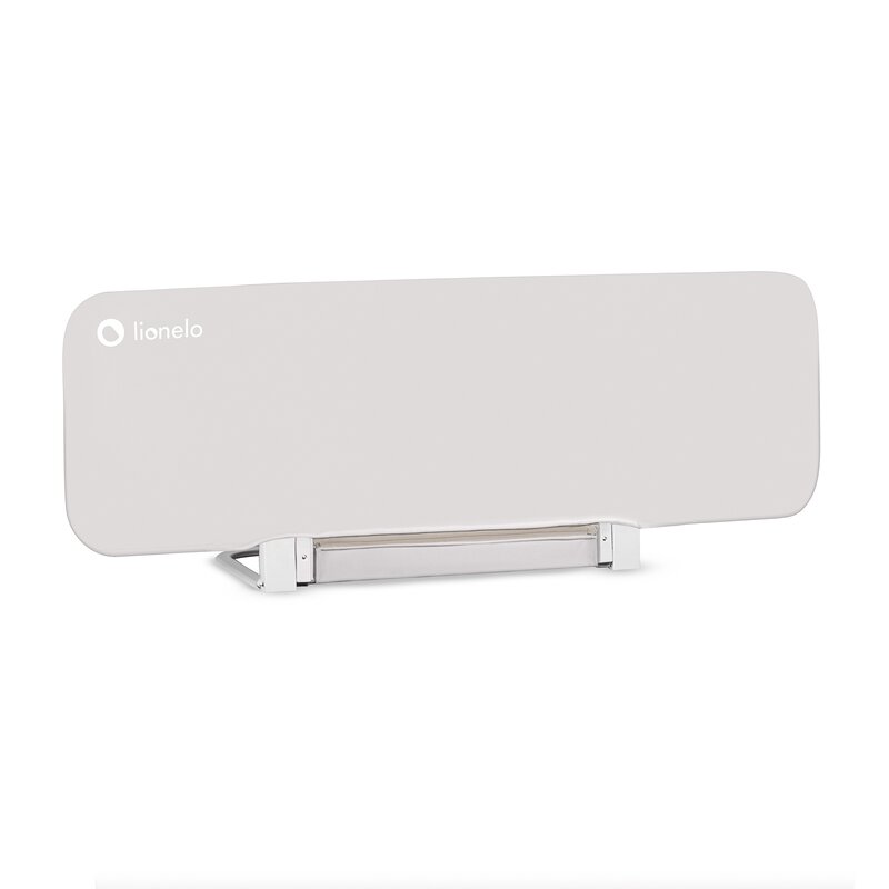 Protectie laterala pat, Lionelo, Lora, Pliabila, Sistem de blocare StandSafe, Geanta de transport inclusa, 105 x 45 cm, Bej - gogobaby.ro