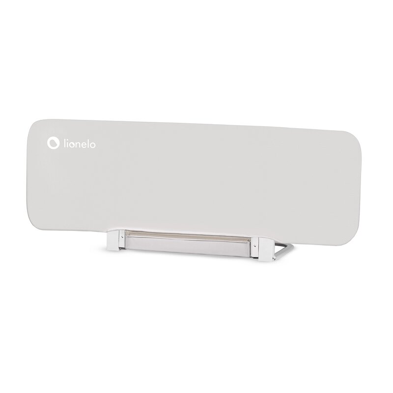 Protectie laterala pat, Lionelo, Lora, Pliabila, Sistem de blocare StandSafe, Geanta de transport inclusa, 105 x 45 cm, Bej - gogobaby.ro