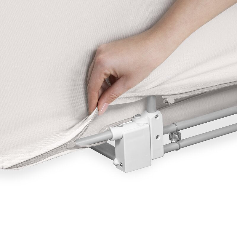 Protectie laterala pat, Lionelo, Lora, Pliabila, Sistem de blocare StandSafe, Geanta de transport inclusa, 105 x 45 cm, Bej - gogobaby.ro