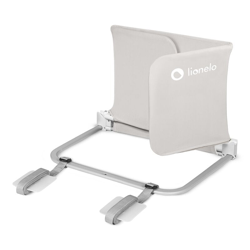 Protectie laterala pat, Lionelo, Lora, Pliabila, Sistem de blocare StandSafe, Geanta de transport inclusa, 105 x 45 cm, Bej - gogobaby.ro