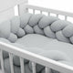 Protectie laterala, New Baby, Pentru patut, Tip Bumper impletit, Din muselina, Din materiale certificate Oeko Tex Standard 100, Lungime 225 cm, Grey